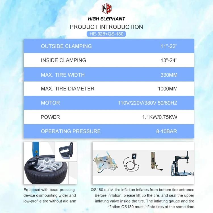 Equipped with Bead-Pressing Device Tire Machine Changer