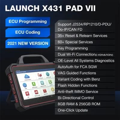 Launch X431pad VII with Smartlink C Vci Automotive OBD Diagnostic Scanner Tool Support Online Coding and Programming