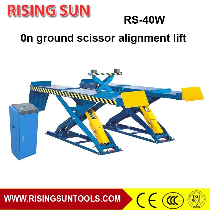 3500kgs High Rise Pneumatic Super Thin Scissor Lift for Wheel Alignment