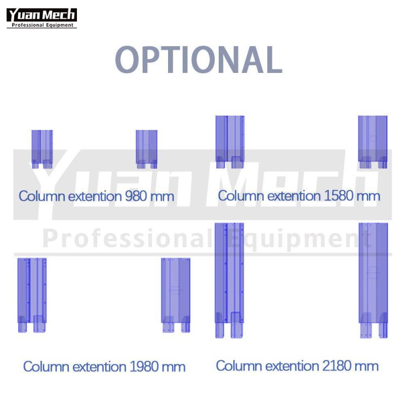 Yuanmech F4032ee Baseplate Car Lift Two Post 4t with with Electro Down Valve and Electromagnet Realese