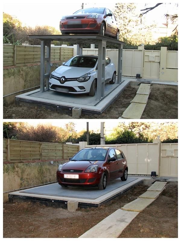 Underground parking garage car lift