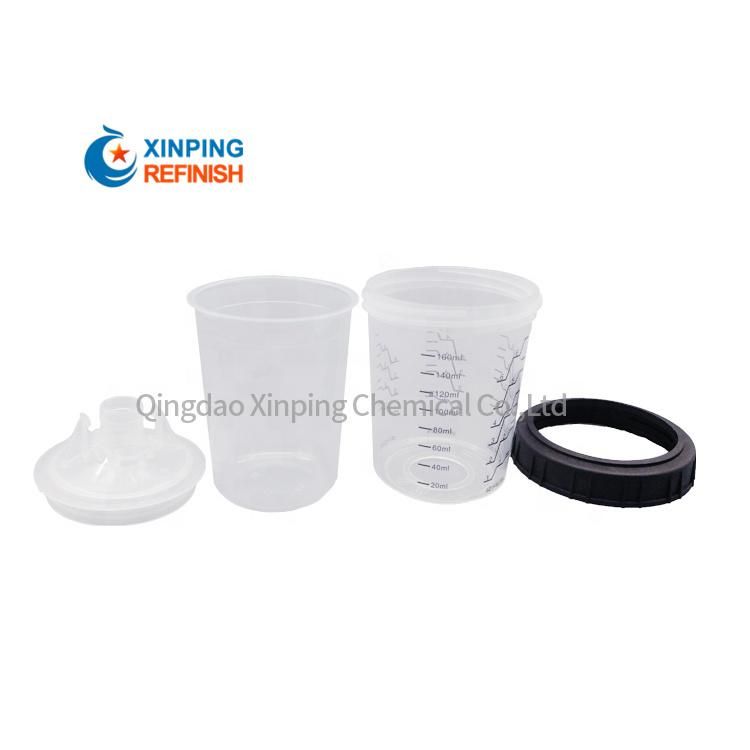 180ml Paint System PP Paint Mixing Cup Disposable Paint Spray Gun Cup with Liners and Lid Cover