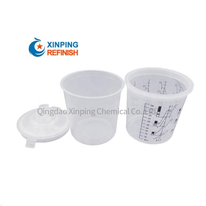 Hot Sale Automotive Body Plastic Paint System Disposable Mixing Cups Spray Gun Cups with Collars