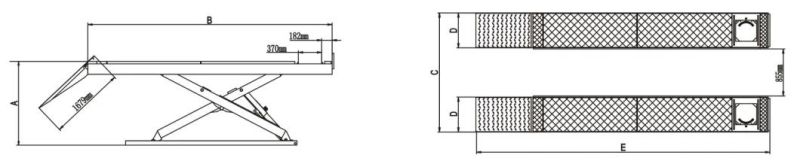 9000lbs ANSI Standard Scissors Car Elevator with Alignment (PX09A)