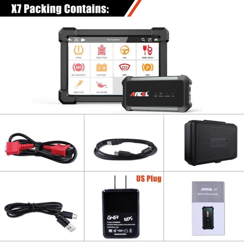 Ancel X7 OBD2 Bluetooth Scanner Complete System Auto professional Scanner Diagnostic Tools DPF Epb Airbag IMMO Multi-Language