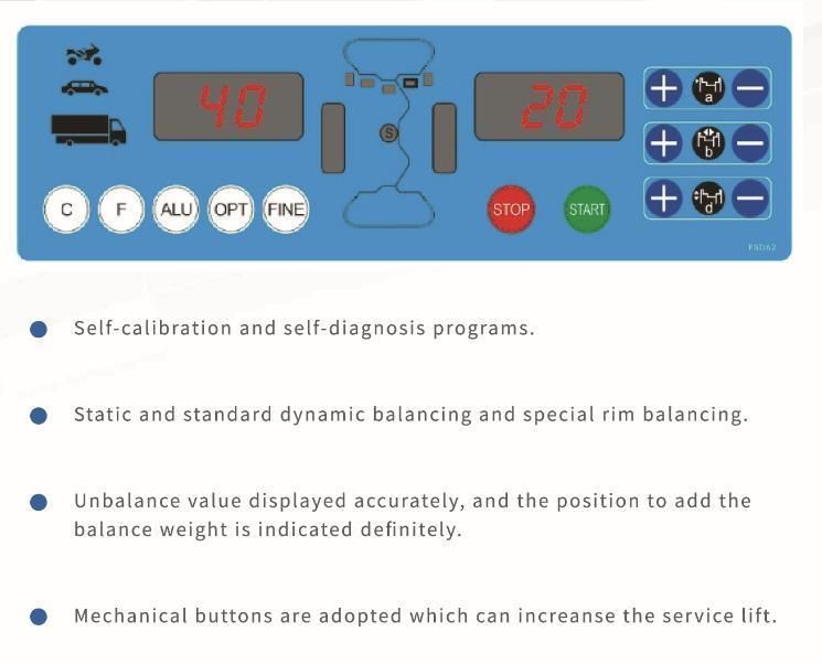 Wheel Balancer Static and Dynamic Balancing Garage Machine Tyre Changer Tire Changer