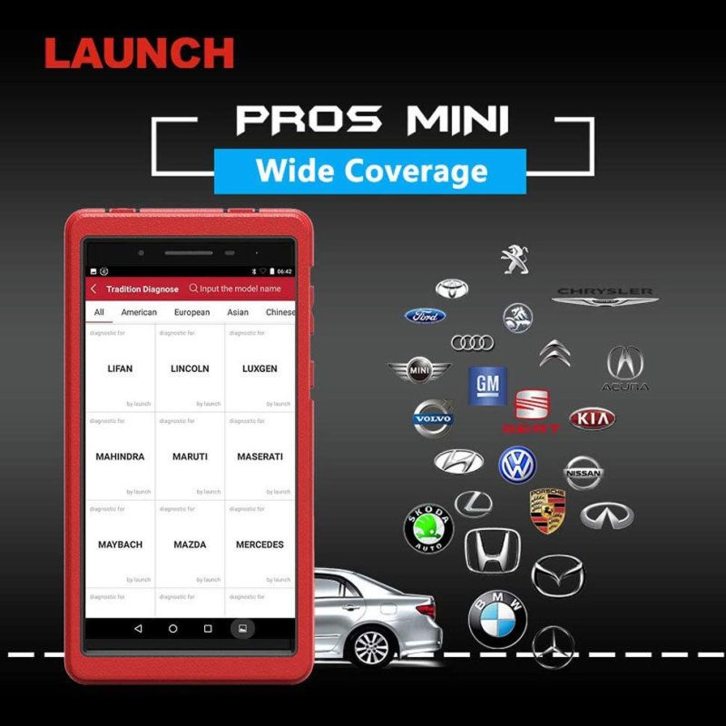 Launch X431 Pros Mini Android Pad Multi-System Diagnostic & Service Tool Free Update Online for 2 Years