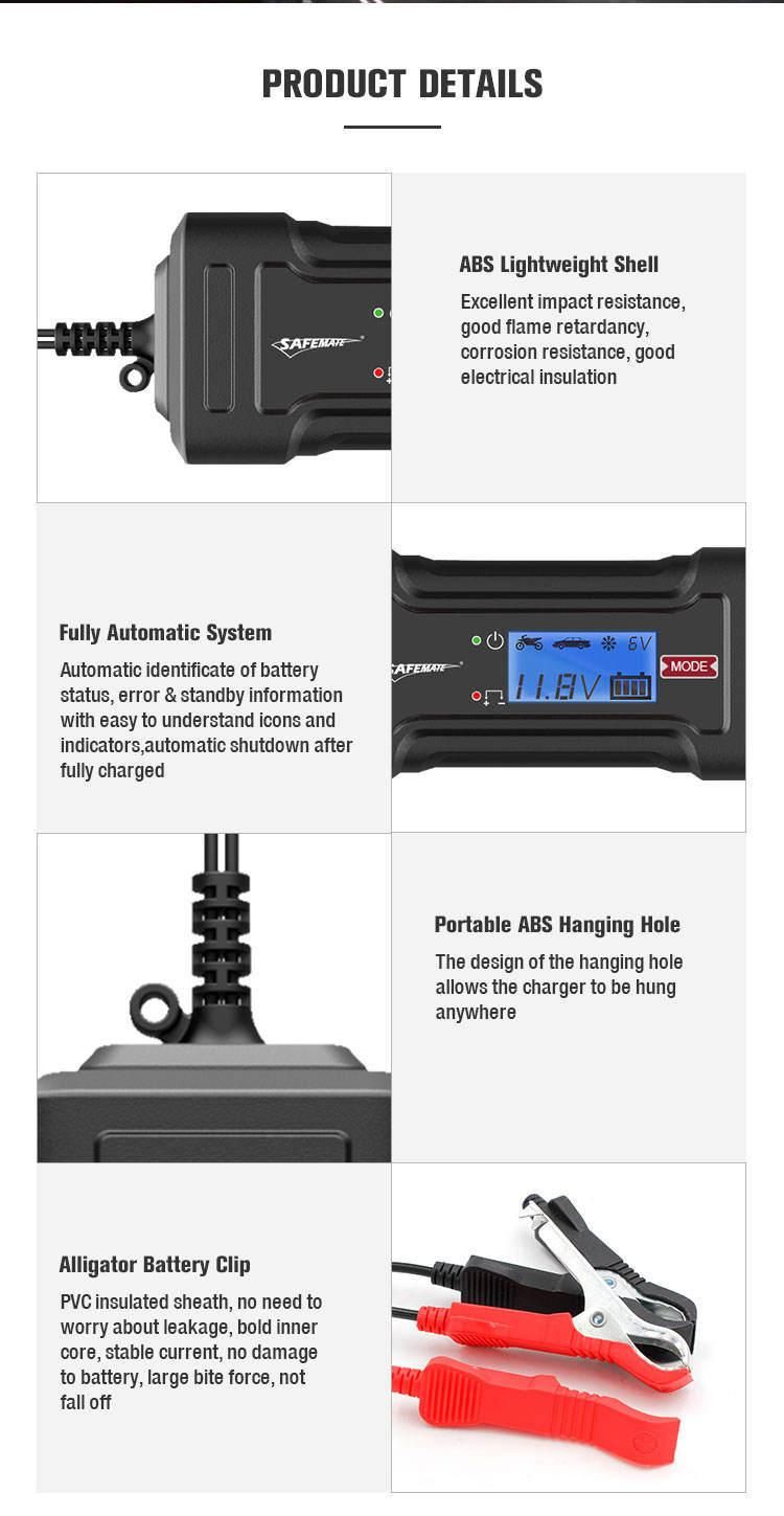 High Quality Intelligent Automatic 12V 4AMP Car Battery Charge Charger