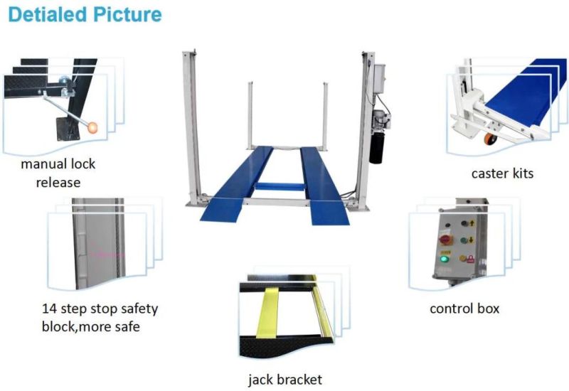 Garage Hydraulic Two Cars Four Post Parking Lift Elevator Outdoor