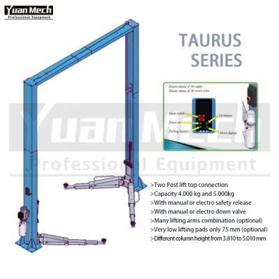 Yuanmech T4033mm Italy Design Patent High Quality Two Post Car Lift Top Connection