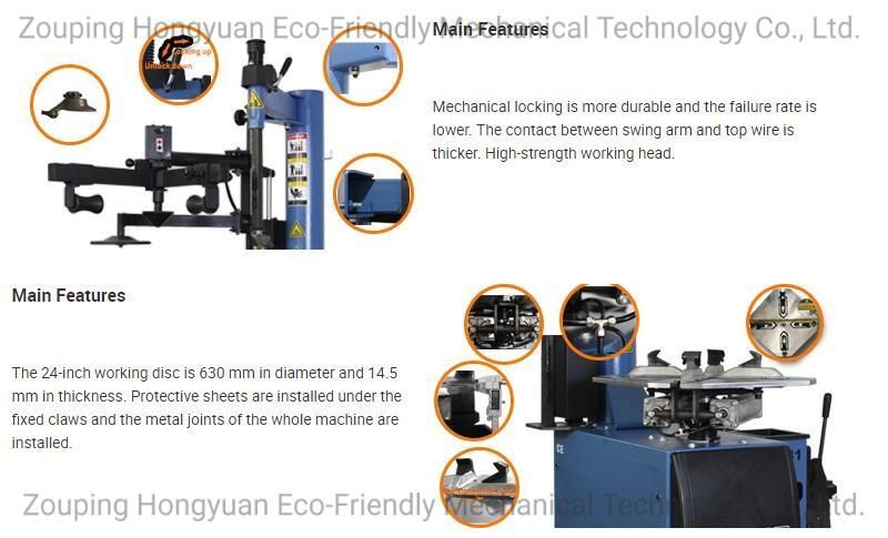 Tyre Changer with Semi-Automatic Lateral Swinging Arm and Left Helper