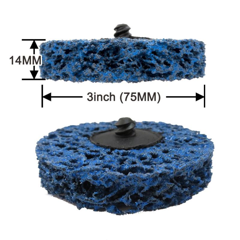 3" 75mm Quick Change Roll Lock Blue Fiber Drywall Glass Sanding Discs for Paint Rust Removal