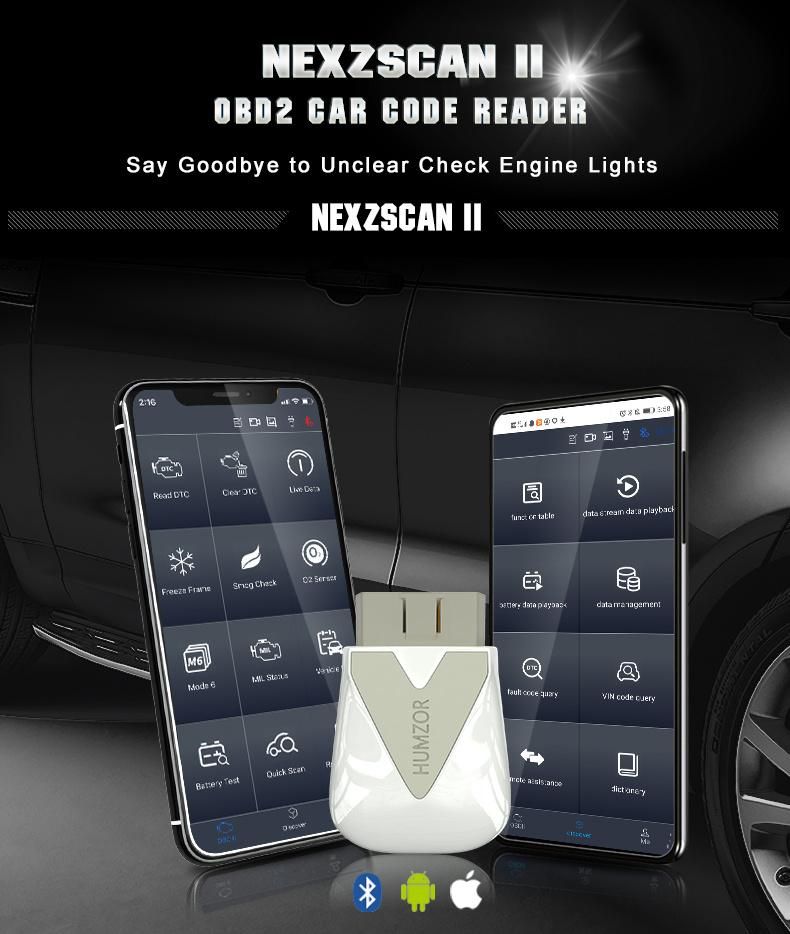 Nexzscan II Auto Diagnostic Tool Engine Scanner Car Key Code Reader for Phone APP