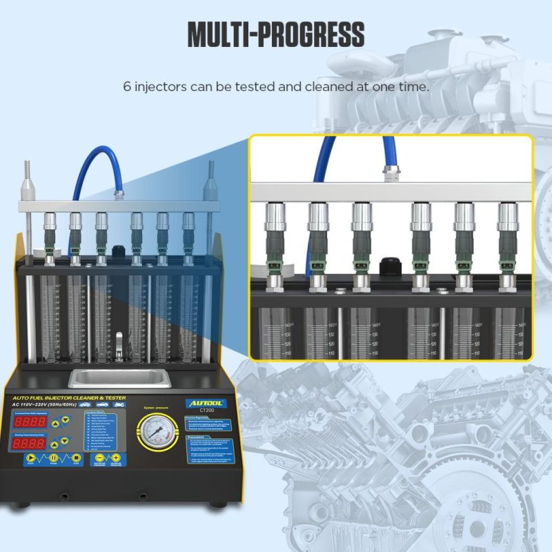 Autool CT200 Ultrasonic Fuel Injector Cleaner & Tester Support 110V/220V with English Panel & Fsi Hpi Gdi Injector