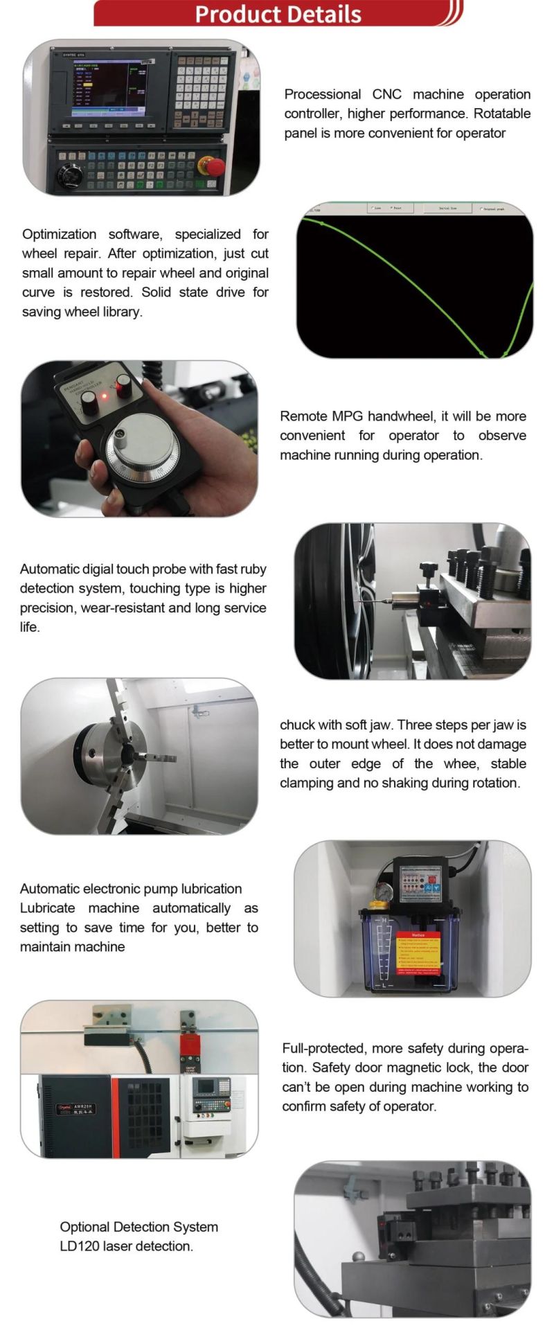 Horizontal and Automatic Awr28h Alloy Wheel Rim Repair CNC Lathe