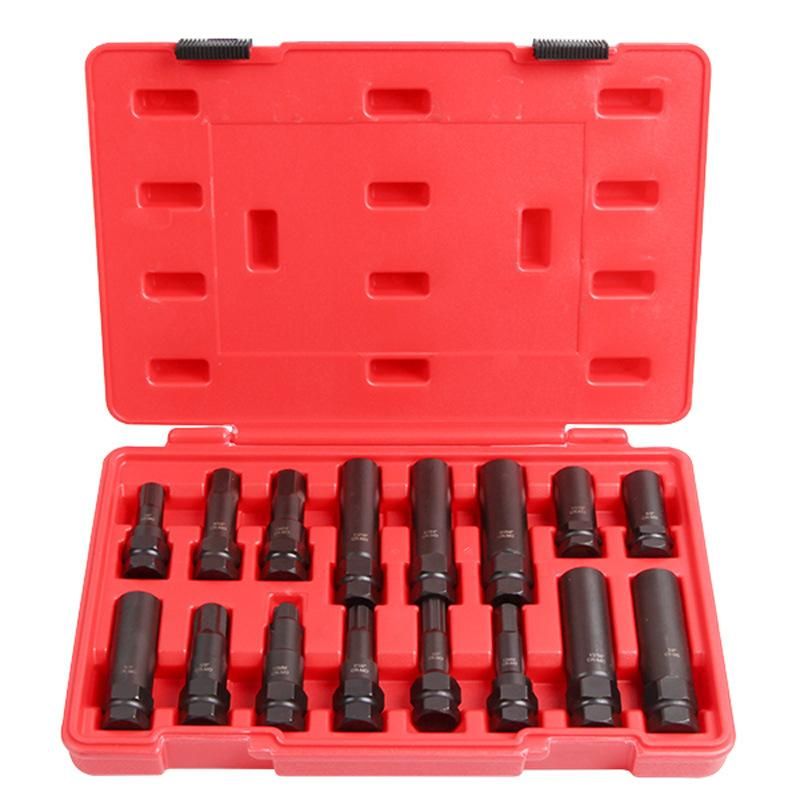 Viktec 16-Piece Locking Lug Nut Master Key Set Wheel Lock Removal Socket Set