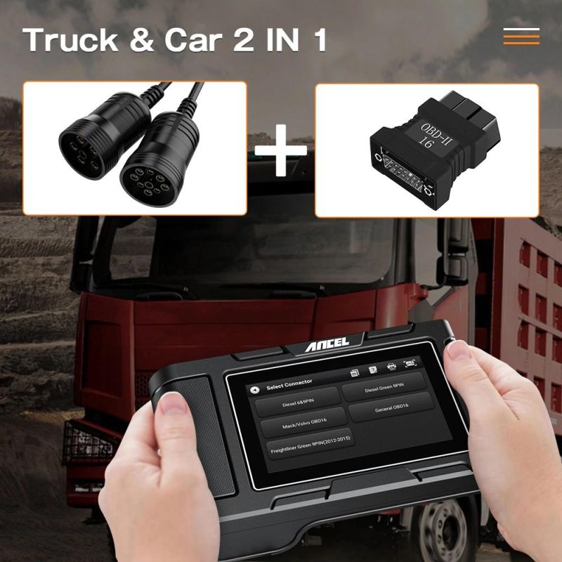 Ancel HD3100 12V Car and 24V Heavy Duty Diesel Truck Diagnostic Scanner 2 in 1 Full System OBD2 Auto Scanner Lifetime Free Update