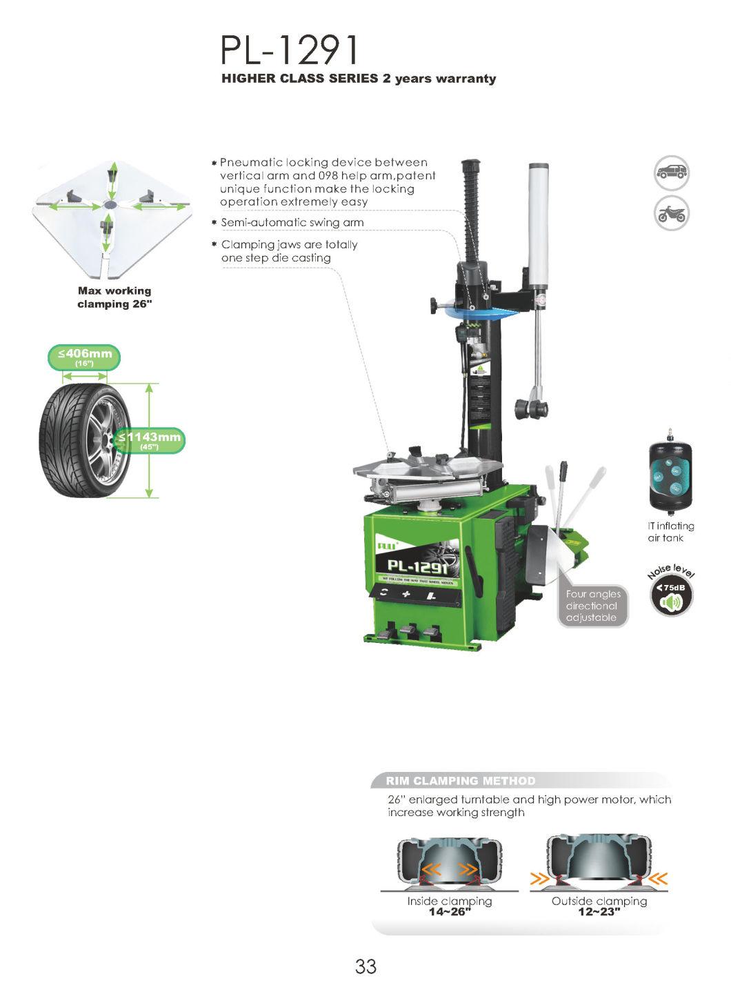 Puli Tire Changer Pl-1291 Semi-Automatic Car Tyre Changer Swing Arm CE Vehicle Tire Changer Equipment