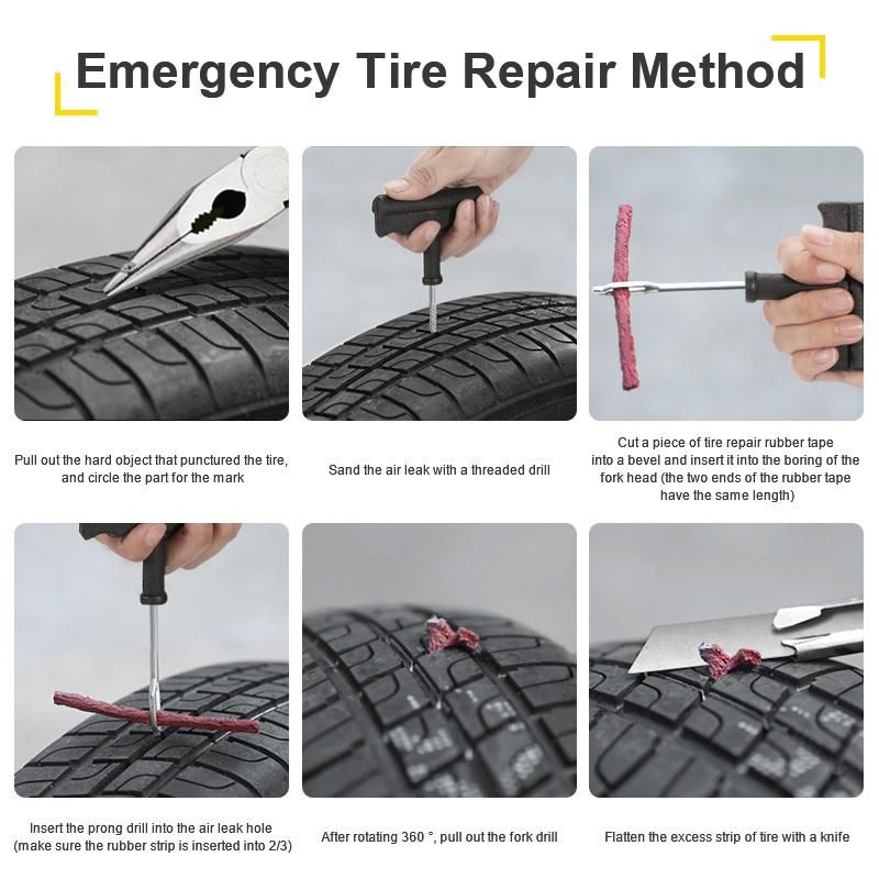 Auto Tire Repair Tools with Rubber Seals and Insert Needle