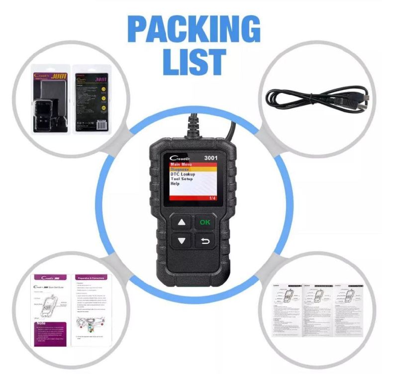 Launch Cr3001 OBD II Auto Scanner with Full System Diagnostic Tool