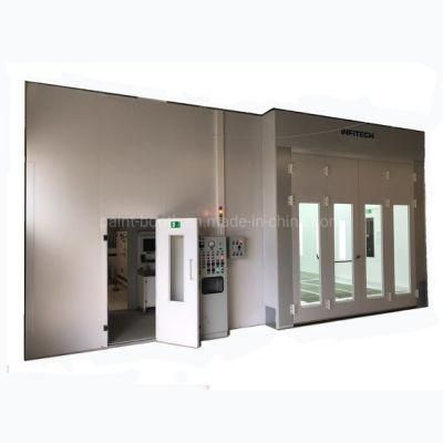 Infitech Hot Sale Ce Compliant High Efficiency Commercial Vehicle Spray Booth with Pneumatic Ramp