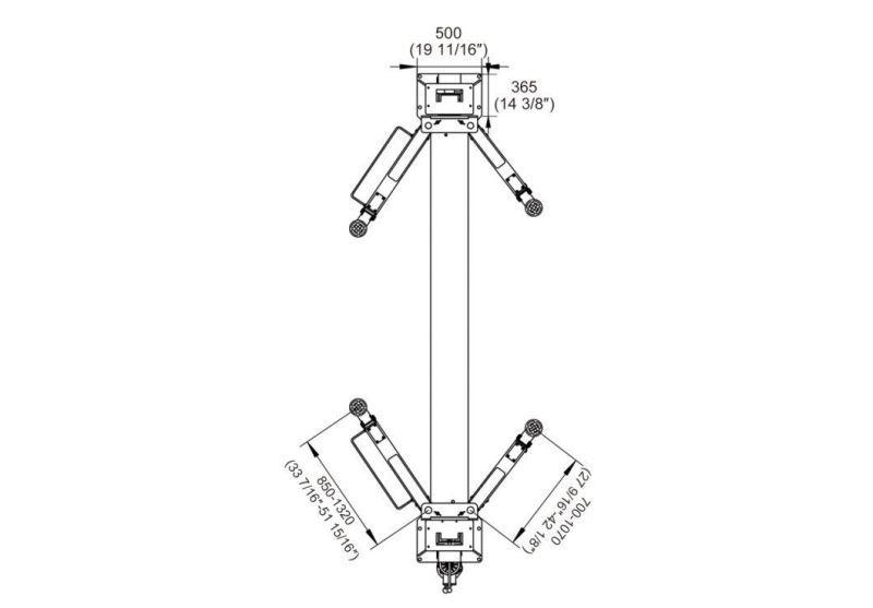 on-7224D Floorplate 2 Post Lift-One Side Manual Release and Dual Chain Drive Cylinders.