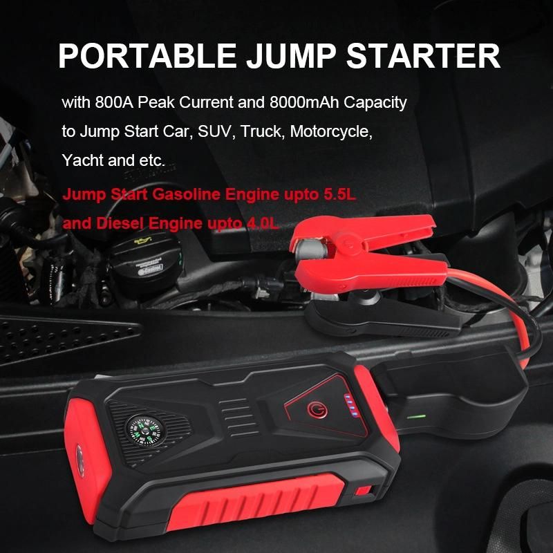 Portable Vehicle Lithium Battery Pack Jumper Box 800A Peak Car Jump Starter
