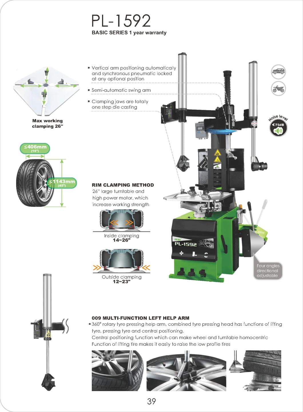 Puli Tire Changer Pl-1592 Semi-Automatic Car Tyre Changer Swing Arm CE Vehicle Tire Changer Equipment