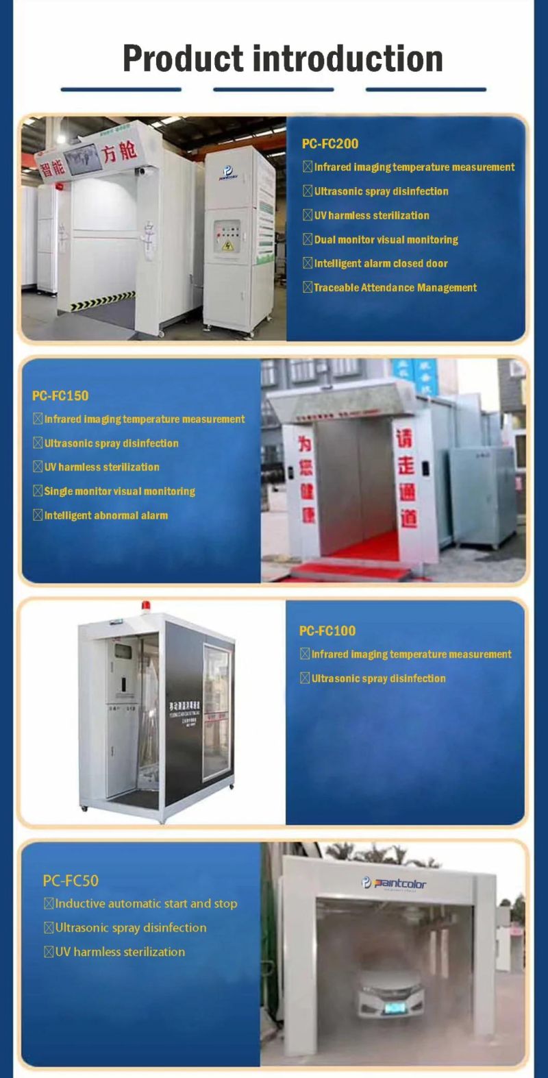 Walk Through Sanitizer Tunnel with Fast Automatic Temperature Test and Record