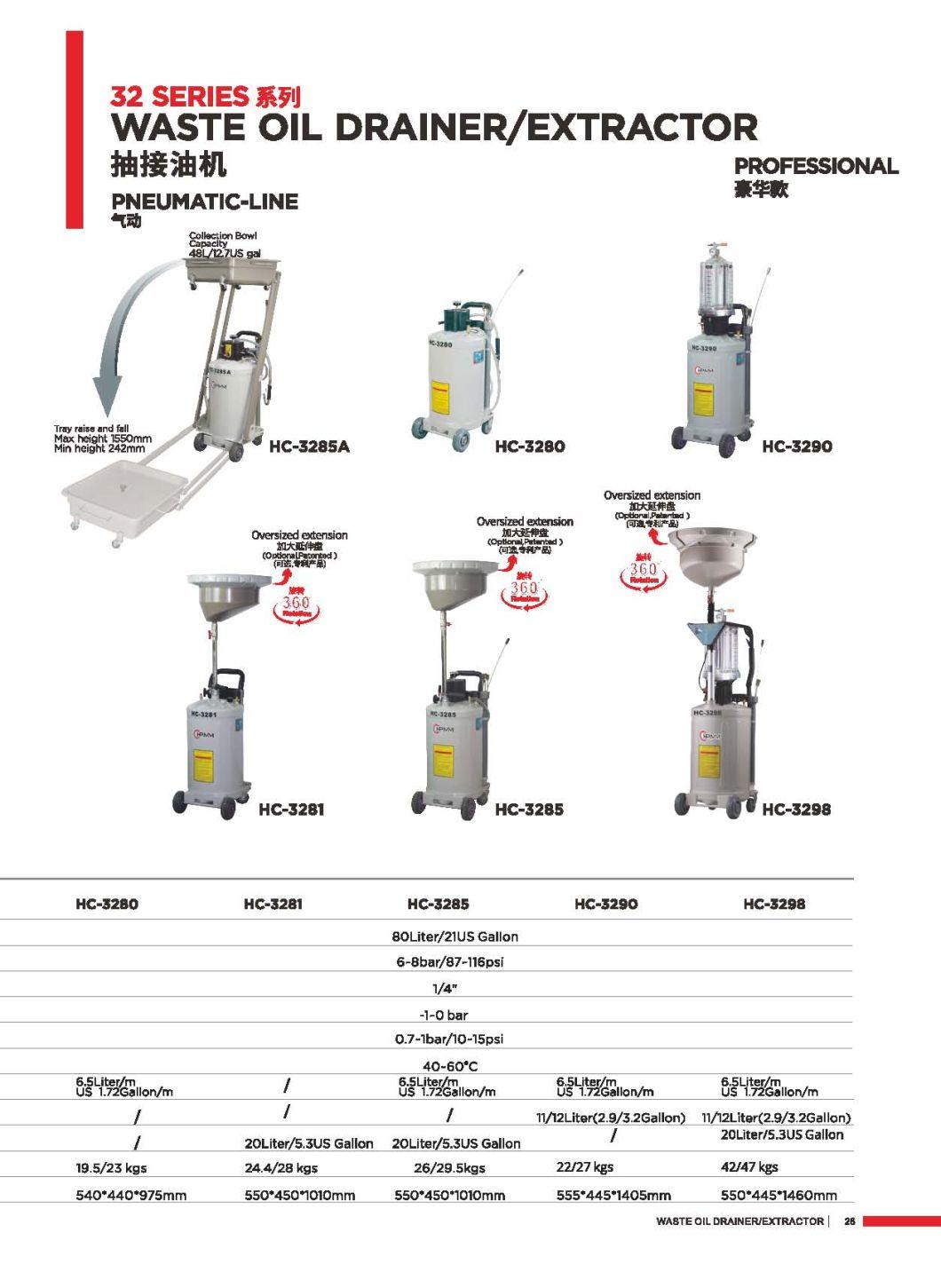 Pneumatic Car Engine Valve Waste Fuel Extractor Machine Air-Operated Oil Collecting Drainer