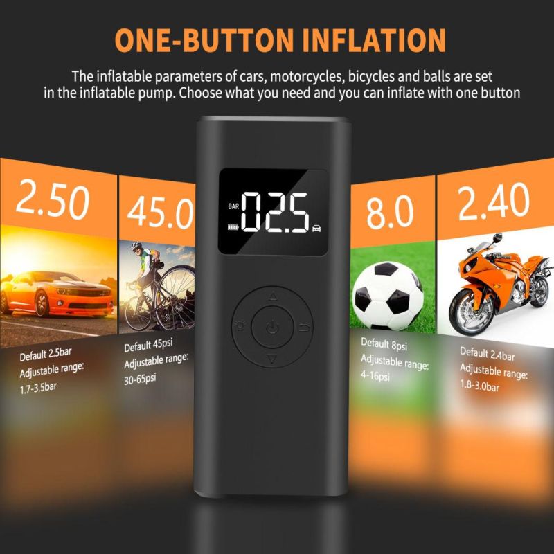 Portable Smart Digital Tire Pressure Detection Electric Inflator Pump for Bike Motorcycle Portable Mini Pump Bike Portable Bike Pump