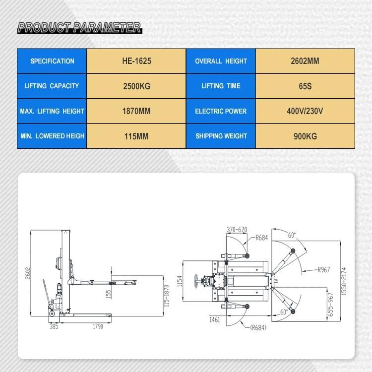 Elector-Hydraulic Driven Lift with Chain Lifting System