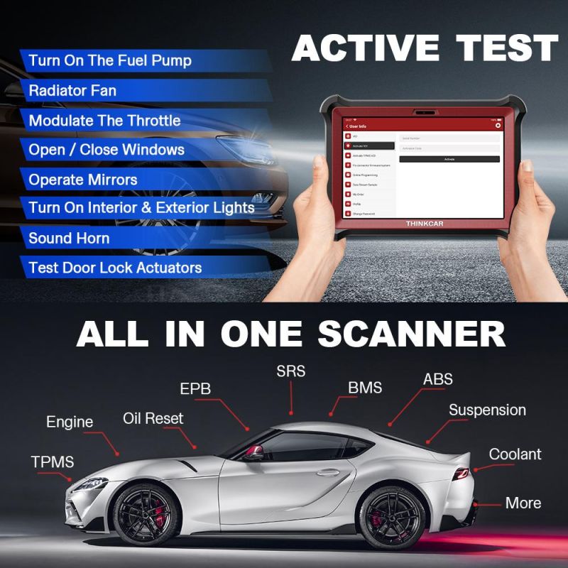 2022 Thinkcar Thinktool Pad10 OBD2 Automotive Scanner Professional ABS Af IMMO 34 Reset ECU Coding Active Test Auto Diagnostic Tool