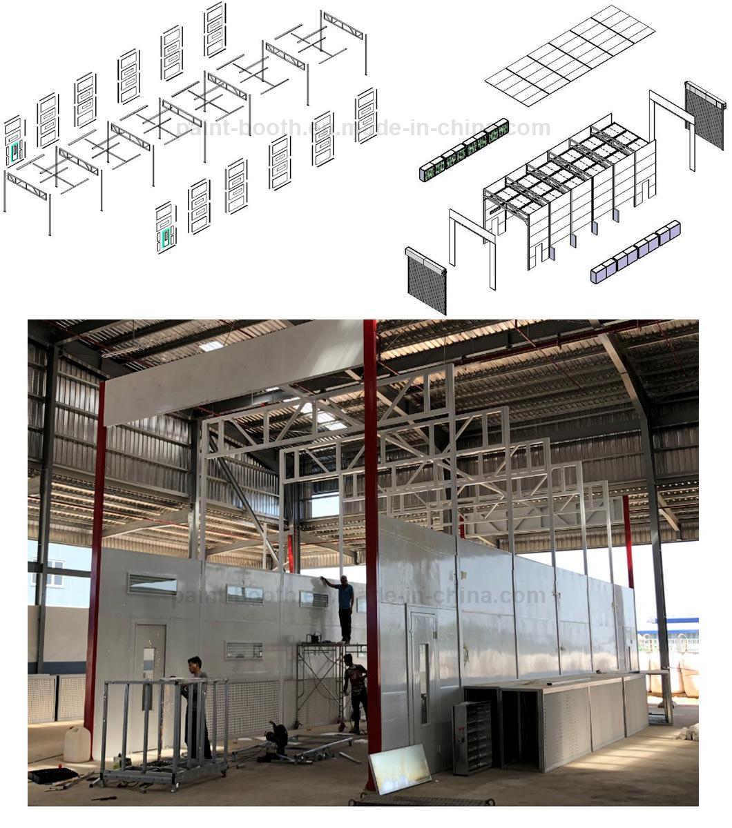 Customized Side Downdraft Large Size Industrial Spraying and Baking Room for Buses/Trucks