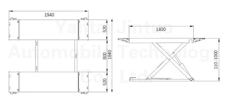 Made in China 3t MID Scissor Lift with CE Approved