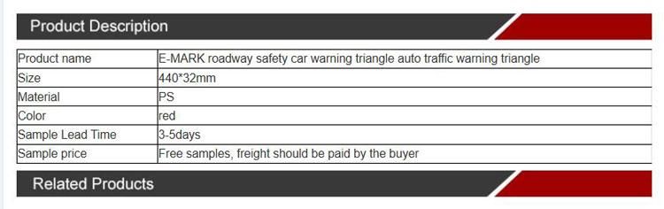 Safety High Way Triangle Car Emergency Reflective Warning Triangle Safety Signs