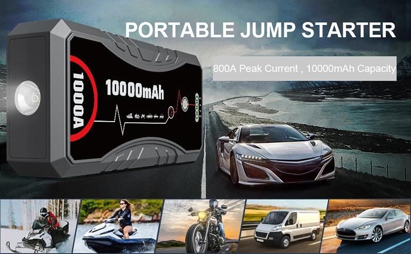 800A Peak Lithium Portable Vehicle Battery Pack Jumper Box Car Jump Starter