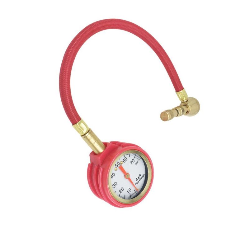 Dial Tire Pressure Gauge with Heavy Duty Brass Deflator Chuck