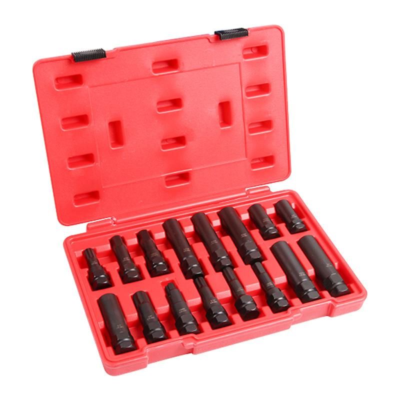 Viktec 16 Piece SAE Metric Universal Locking Lug Nut Master Key Set, Wheel Lock Removal Socket Set for Aftermarket and Factory Wheels