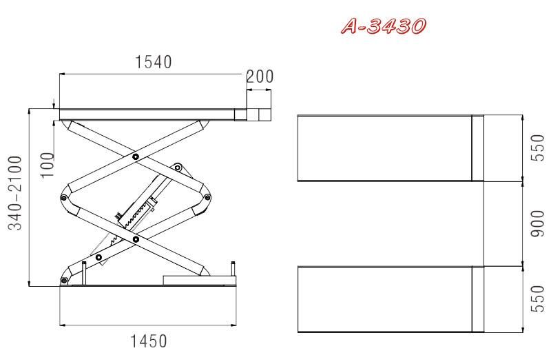 Vico 3t Scissor Lift Vehicle Hoist Car Lift Elevator Crane