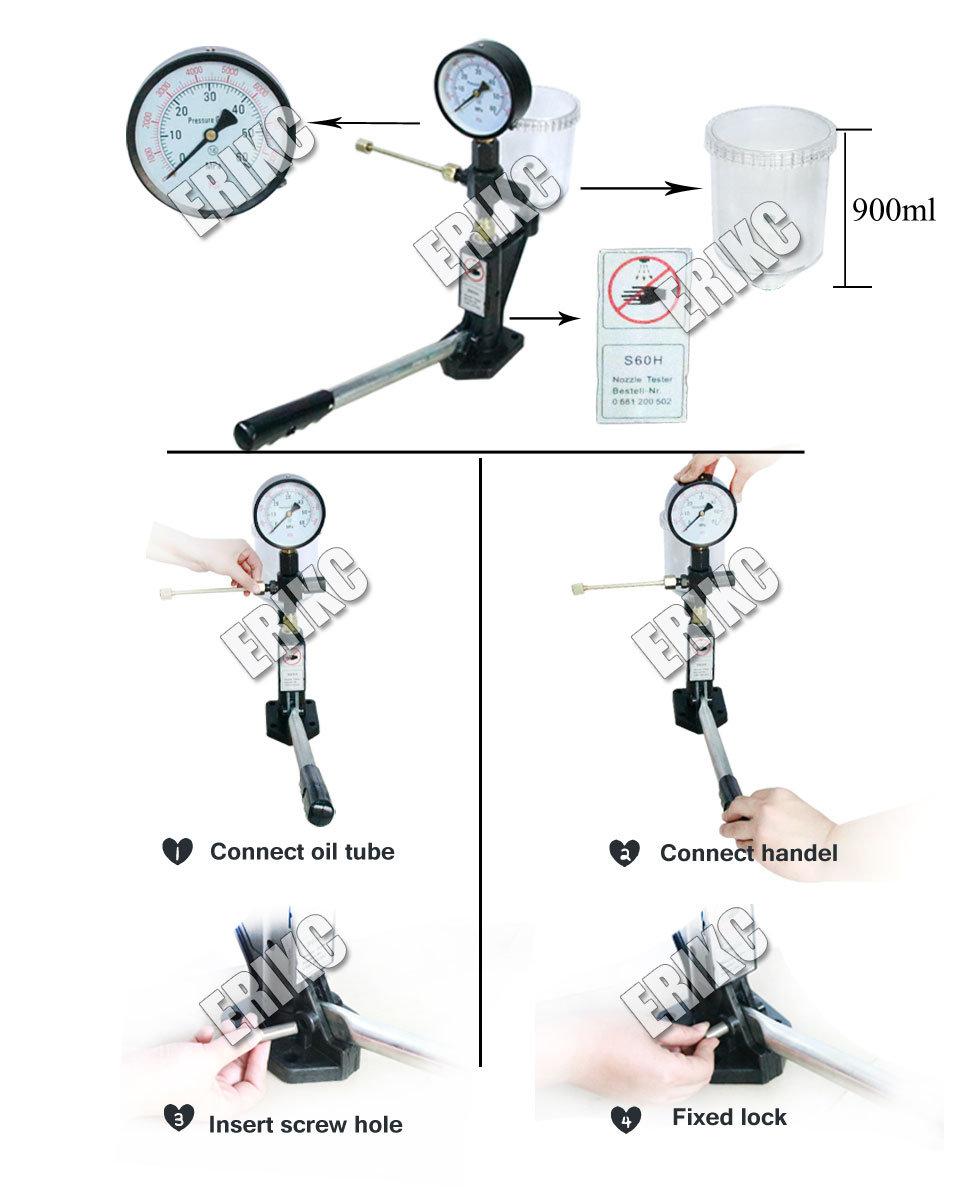 Bosch Denso Delphi Nozzle Tester Equipment S60h and Black Piezo Common Rail Diesel Injector and Fuel Nozzle Tester CRI800, Injection Pump Repair Equipment