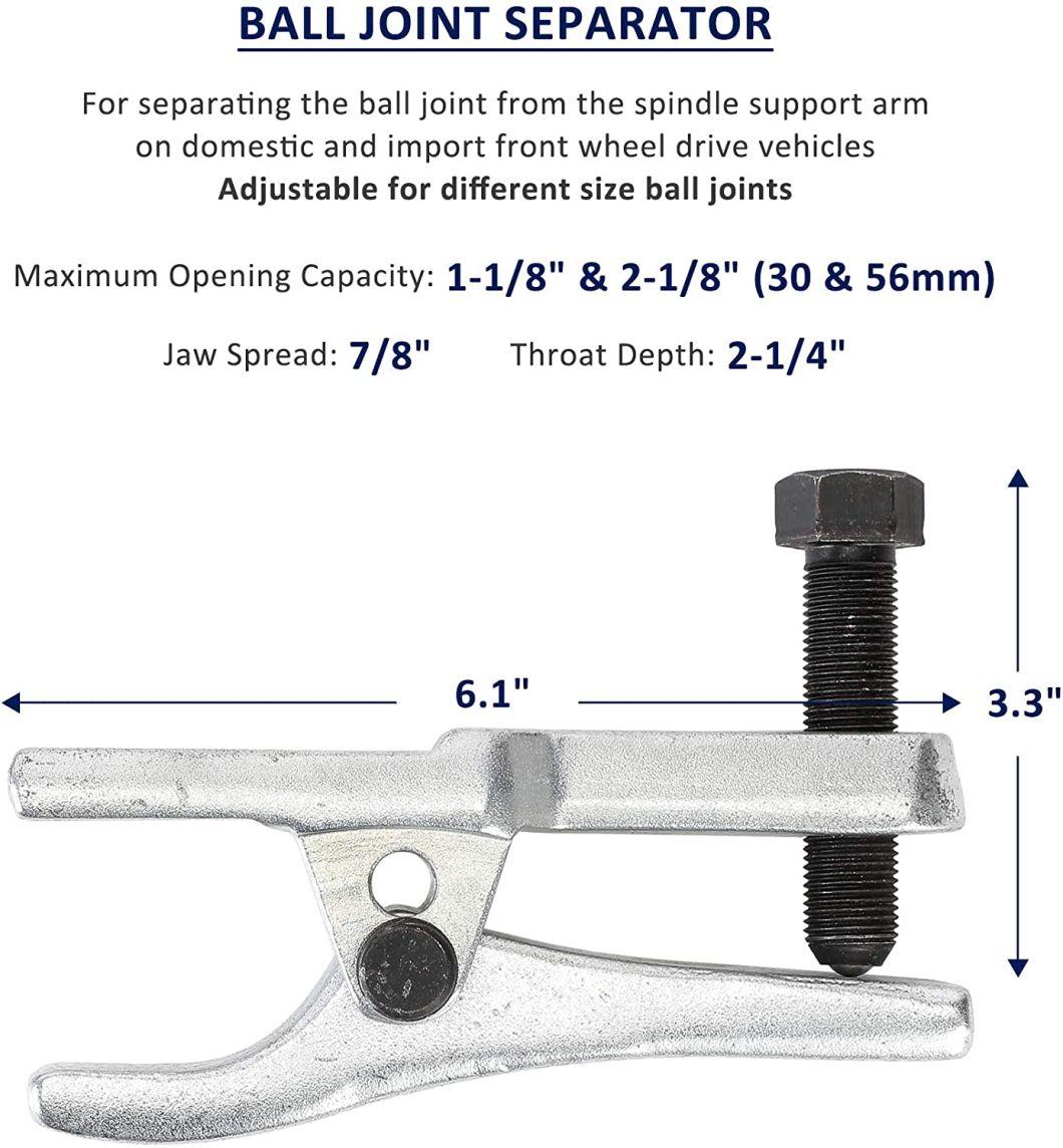 5PC Front End Service Tool Kit Ball Joint Separator Pitman Arm Tie Rod Puller