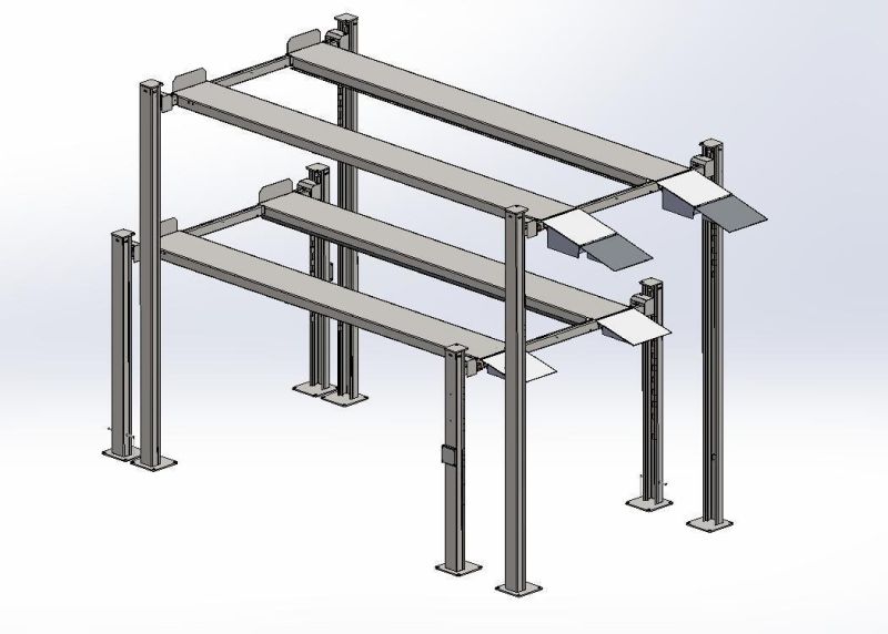 Hydraulic 3 Cars Four Post Parking System