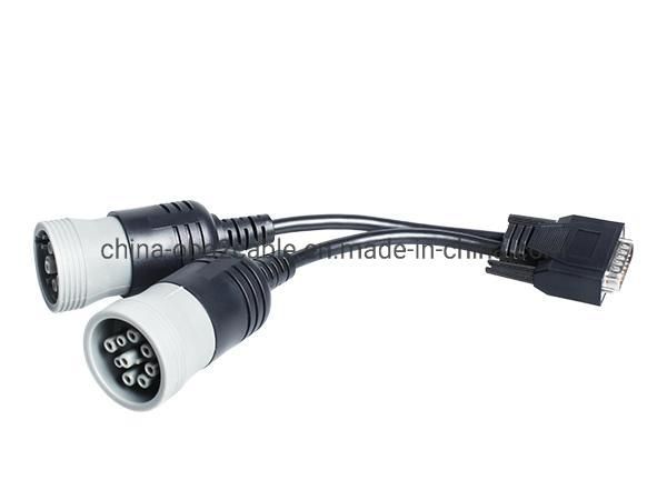 SAE J1939 Deutsch 6p+9p Cable J1708 6p 9p Adapter for Heavy Duty Scanner Tool