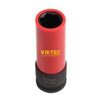 17mm X 6-Point&ldquo; Flower Design&rdquor; Mercedes Lug Nut Impact Socket (VT01907)