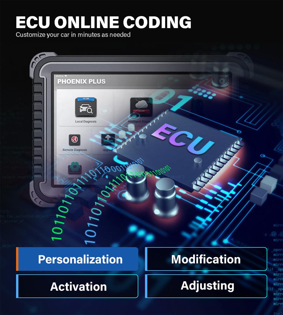 Topdon Phoenix Plus Car Diagnostic Tool Professional OBD2 Automotive Scanner ECU Online Coding 2 Years Update