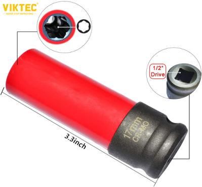 Viktec 17mm Convex, Flower Head Lug Nut Socket Protective Wheel Lug Nut Socket for Mercedes Benz (VT01907)