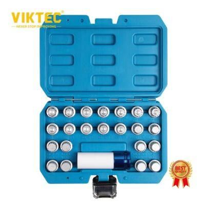 Vt13769A Ce VW VAG Locking Wheel Nuts Stud 23PC Socket Set Multi Ribe Spline