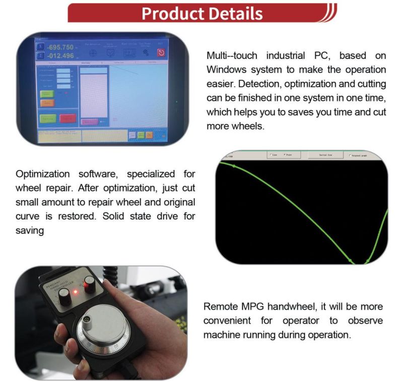 Touch Screen Diamond Cut Machine Rim Scratch Repair CNC Machine