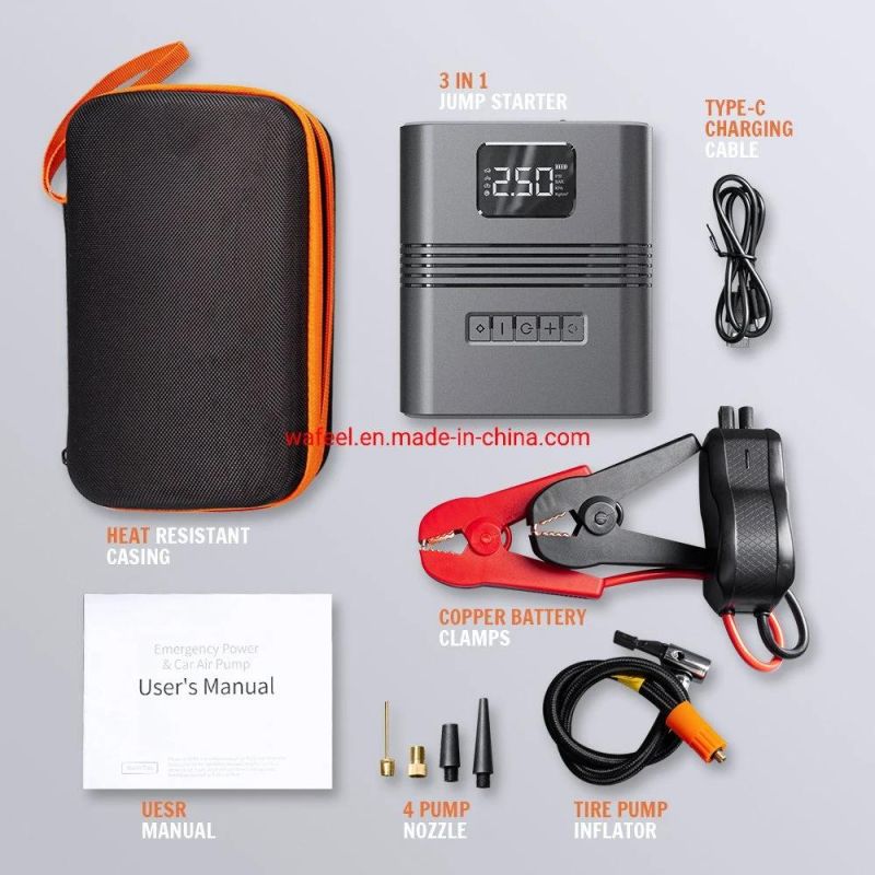 Portable Car Air Compressor Digital Jump Starter Automatic 150psi Ball Bike Motorbike Pump Car Tyre Inflator